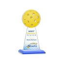 Edenwood Pickleball Full Color Sky Blue Obelisk Crystal Award