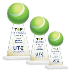 Employee Gifts - Edenwood Tennis Full Color White Obelisk Crystal Award