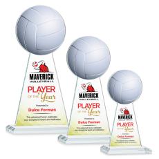 Employee Gifts - Edenwood Volleyball Full Color Clear Obelisk Crystal Award