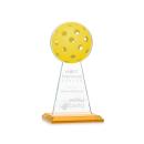 Edenwood Pickleball VividPrint/Etch Amber Obelisk Crystal Award