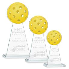 Employee Gifts - Edenwood Pickleball Full Color/Etch Clear Obelisk Crystal Award