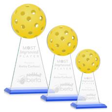 Employee Gifts - Edenwood Pickleball Full Color/Etch Sky Blue Obelisk Crystal Award