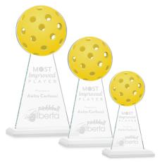 Employee Gifts - Edenwood Pickleball Full Color/Etch White Obelisk Crystal Award