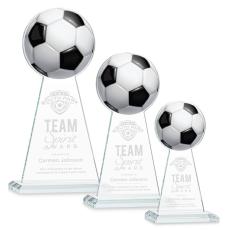 Employee Gifts - Edenwood Soccer Full Color/Etch Clear Obelisk Crystal Award