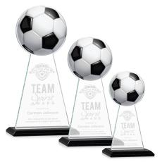 Employee Gifts - Edenwood Soccer Full Color/Etch Black Obelisk Crystal Award