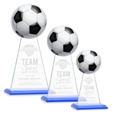 Employee Gifts - Edenwood Soccer Full Color/Etch Sky Blue Obelisk Crystal Award