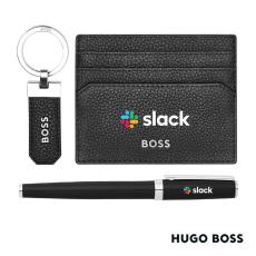 Employee Gifts - Hugo Boss Rollerball Pen, Key Ring & Card Holder Set