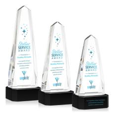 Employee Gifts - Geneva Full Color Black on Base Obelisk Crystal Award