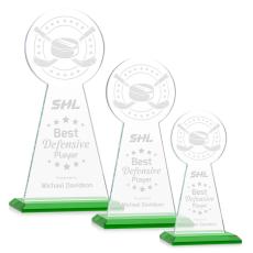 Employee Gifts - Edenwood Hockey Green Obelisk Crystal Award