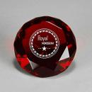 Full-Cut Glass Ruby Red Gemstone