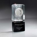 Carved Clear Crystal Medallion Award