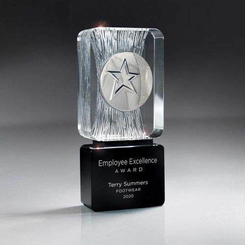 Corporate Awards - Crystal Awards - Carved Clear Crystal Medallion Award