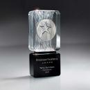 Carved Clear Crystal Medallion Award