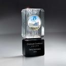 Carved Clear Crystal Logo Medallion Award