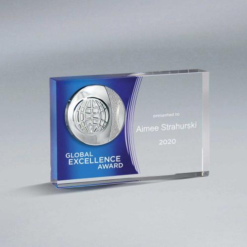 Corporate Awards - Crystal Awards - Crystal Tablet Medallion Award