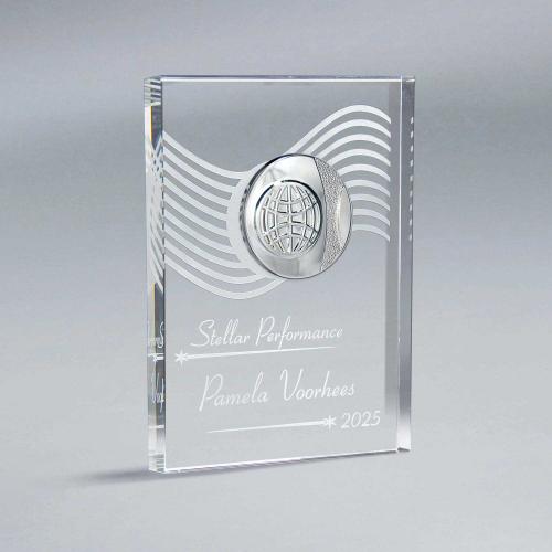 Corporate Awards - Crystal Awards - Crystal Tablet Medallion Award