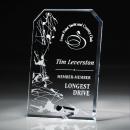 Beveled Glass Award With Metal Pin