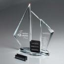 Optic Crystal Tri-Pinnacle Tower Perpetual Award