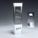 Clear And Black Crystal Jewel-Cut Pillar Award