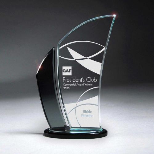 Corporate Awards - Glass Awards - Black Wave Award
