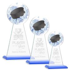 Employee Gifts - Edenwood Hockey Full Color/Etch Sky Blue Obelisk Crystal Award