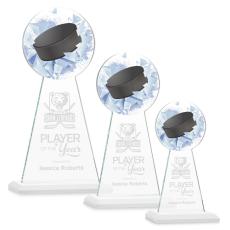 Employee Gifts - Edenwood Hockey Full Color/Etch White Obelisk Crystal Award