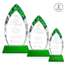 Employee Gifts - Marinello Green on Base Arch & Crescent Crystal Award