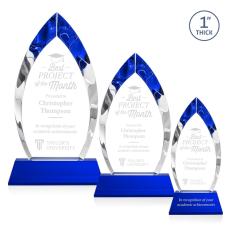 Employee Gifts - Marinello Blue on Base Arch & Crescent Crystal Award