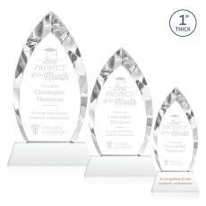 Employee Gifts - Marinello White on Base Arch & Crescent Crystal Award