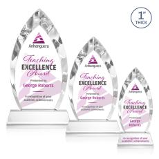 Employee Gifts - Marinello Full Color Clear on Base Arch & Crescent Crystal Award