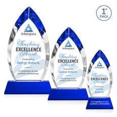 Employee Gifts - Marinello Full Color Blue on Base Arch & Crescent Crystal Award