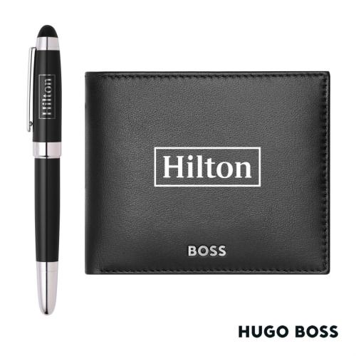 Corporate Recognition Gifts - Executive Gifts - Hugo Boss® Rollerball Pen & Wallet Set