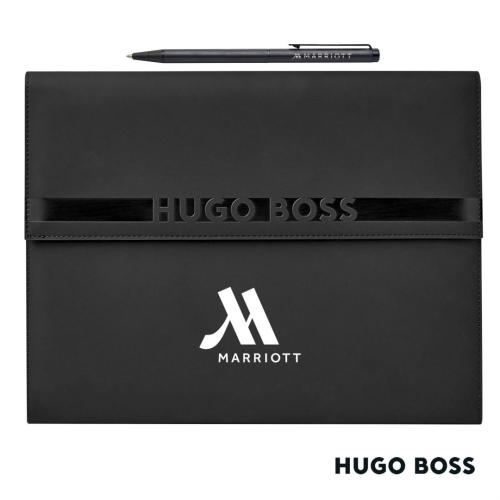 Corporate Recognition Gifts - Executive Gifts - Hugo Boss® Cloud Ballpoint Pen & A4 Folder Set