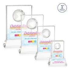 Employee Gifts - Ambassador Full Color Clear on Base Rectangle Crystal Award