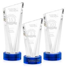 Employee Gifts - Plymouth Blue on Stanrich Base Peak Crystal Award