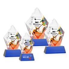 Employee Gifts - Devron Full Color Blue on Base Crystal Award