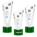 Plymouth Full Color Green on Marvel Base Peak Crystal Award