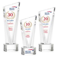 Employee Gifts - Plymouth Full Color Clear on Paragon Base Peak Crystal Award