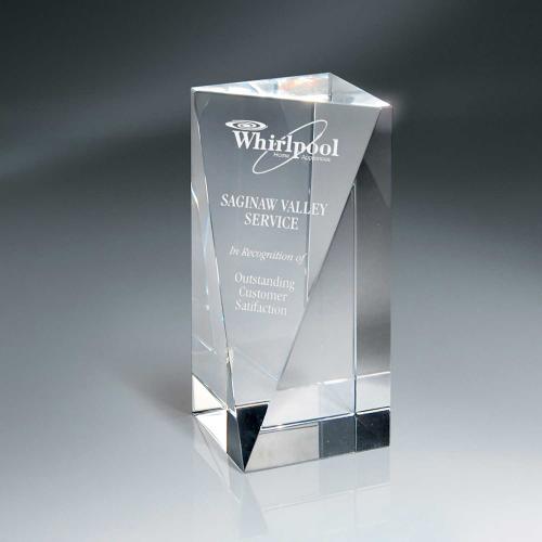 Corporate Awards - Crystal Awards - Optic Crystal Triangle Pillar