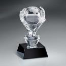 Optic Crystal Hands Holding Globe Award