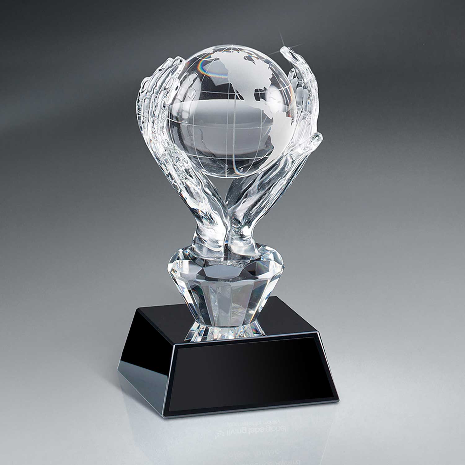 Corporate Crystal Awards with Free Engraving Prime Shaking Hands Crystal Trophy 