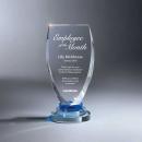 Optic Crystal Shield Award with Blue Accent
