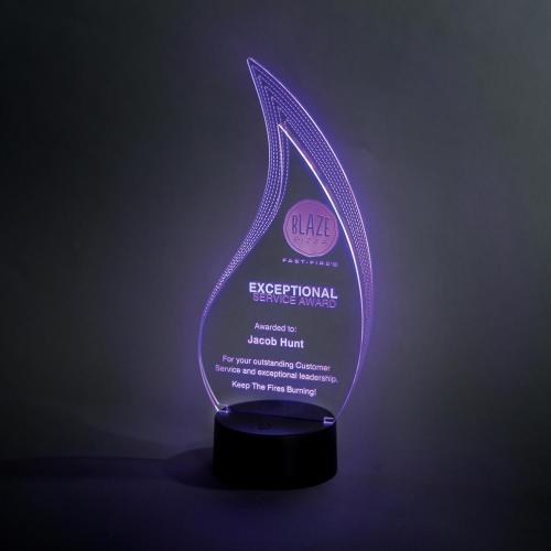 Corporate Awards - Acrylic Awards - Light Up Double Flame Award