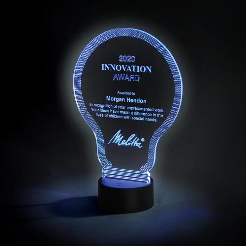 Corporate Awards - Acrylic Corporate Awards - Light Up Lightbulb Award