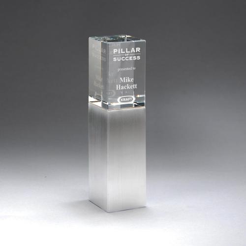 Corporate Awards - Crystal Awards - Pillar of Strength Crystal Column Award