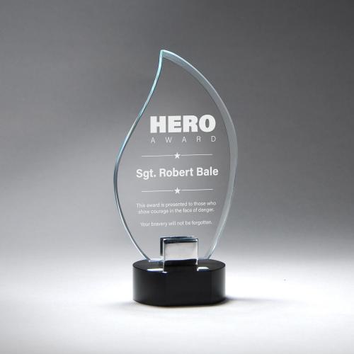 Corporate Awards - Crystal Awards - Art Deco Flame Crystal Award