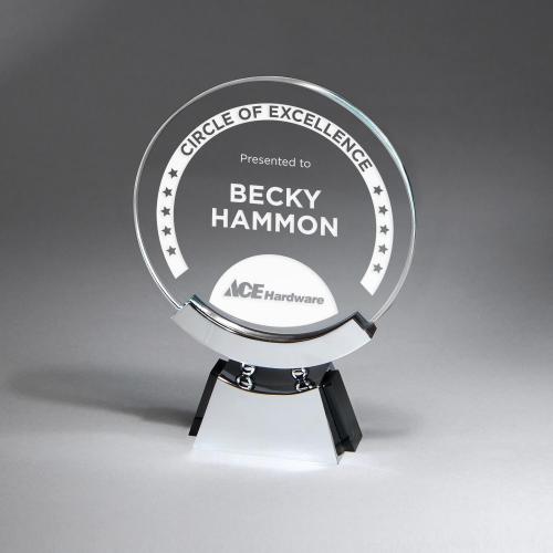 Corporate Awards - Art Deco Circular Glass Award