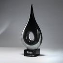 Black Tear Drop Art Glass Award