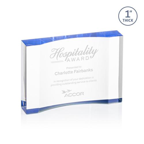 Corporate Awards - Acrylic Awards - Langworth Blue Rectangle Acrylic Award