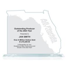 Employee Gifts - State Map  Florida Abstract / Misc Glass Award